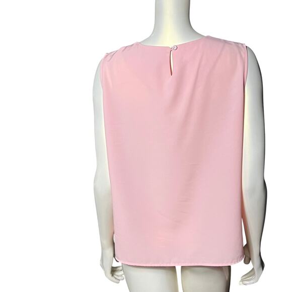 Vintage Notations Polyester Blouse Pink Sleeveless Professional Tank - Picture 6 of 8